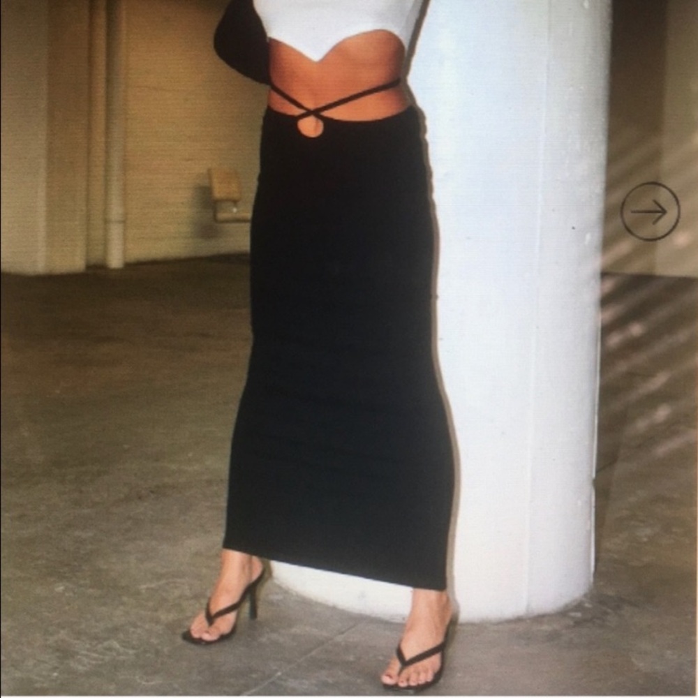 Princess Polly ribbed maxi skirt